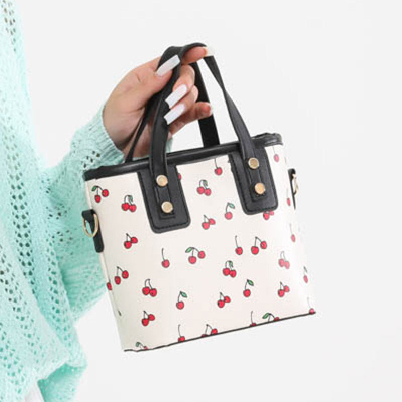 Women's mini handbag with fruity cherry design