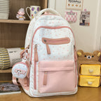 Backpack with Charming Star Applications and Practical Compartments