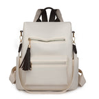 Elegant Multi-Pocket Backpack with Detachable Strap