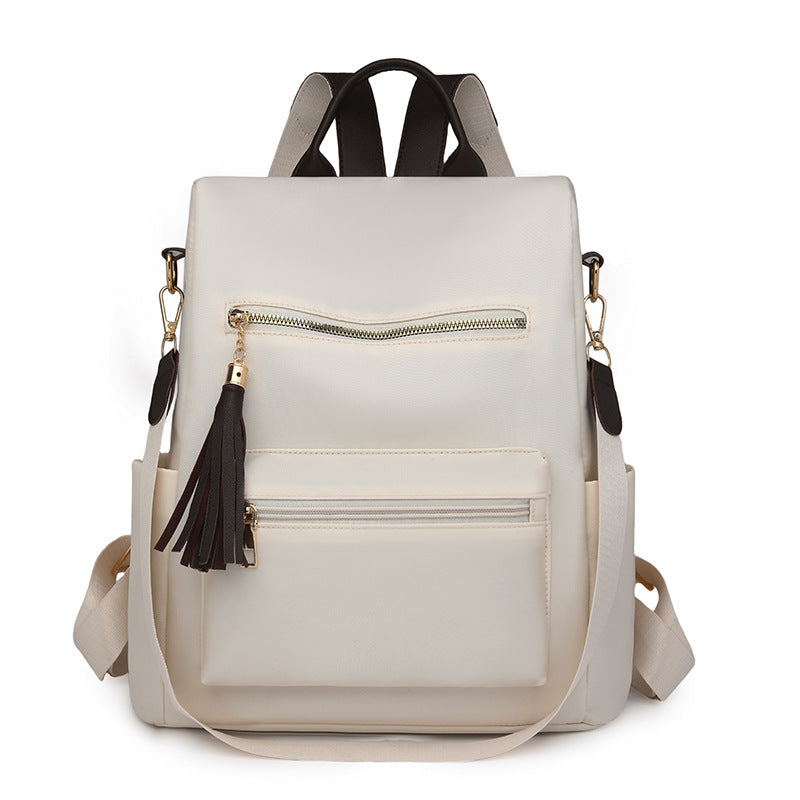 Elegant Multi-Pocket Backpack with Detachable Strap