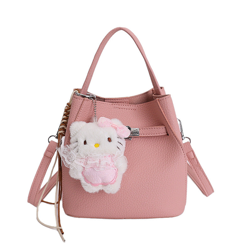 Women’s mini bag with detachable plush pendant-https://detail.1688.com/offer/1015137511395.html-Calm Wears-Rosa-Size: with tag-Calm Wears