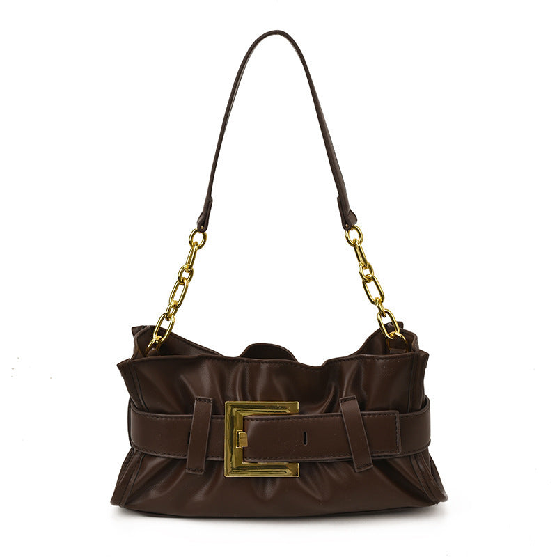 Women's crossbody bag with elegant chain accent and soft upper material-https://detail.1688.com/offer/989331176390.html-Calm Wears-Braun-nothing-Calm Wears