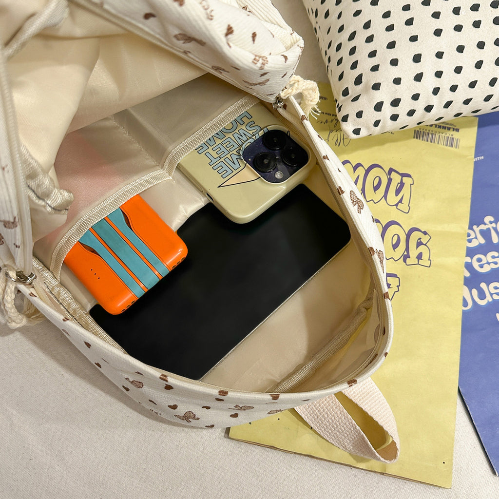 Backpack Made of High-Quality Cord with Playful Applications