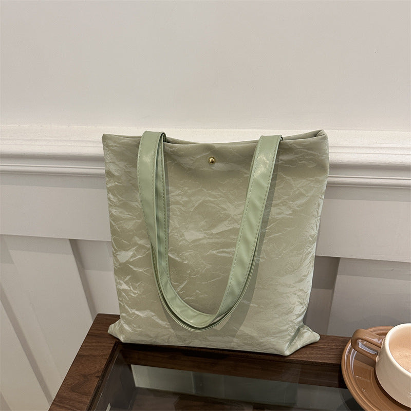 Women's tote bag made of high-quality synthetic leather with a textured surface-https://detail.1688.com/offer/812305361078.html-Calm Wears-Green-nothing-Calm Wears