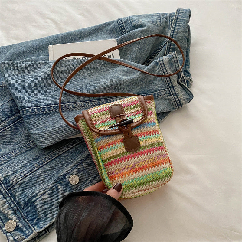 Colorful Woven Crossbody Bag