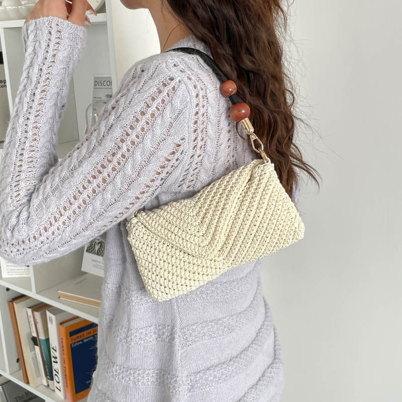 Ladies fashionable braided shoulder bag with wooden handle-https://detail.1688.com/offer/1045055198119.html-Calm Wears-Braun-nothing-Calm Wears