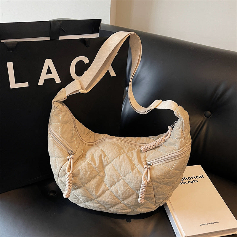 Quilted Soft Fabric Hobo Handbag Calm Wears