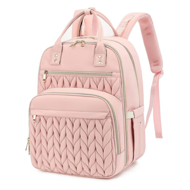 Versatile backpack with padded back-https://detail.1688.com/offer/1046006197164.html-Calm Wears-Pink-12*8*17 inch-Calm Wears
