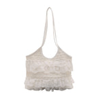 Ruffled Lace Crop Top