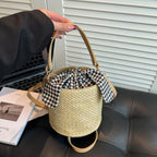 Woven Beach Bucket Bag