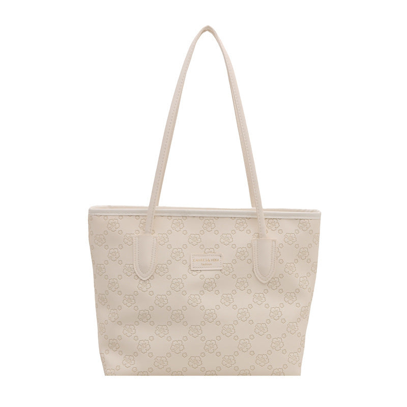 Floral Embossed Tote Bag