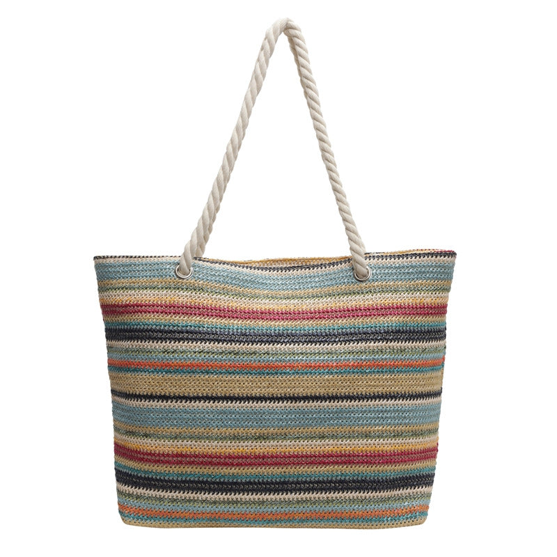 Spacious Striped Beach Tote Calm Wears