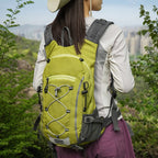Sporty hiking backpack with ergonomic carrying system and reflective accents