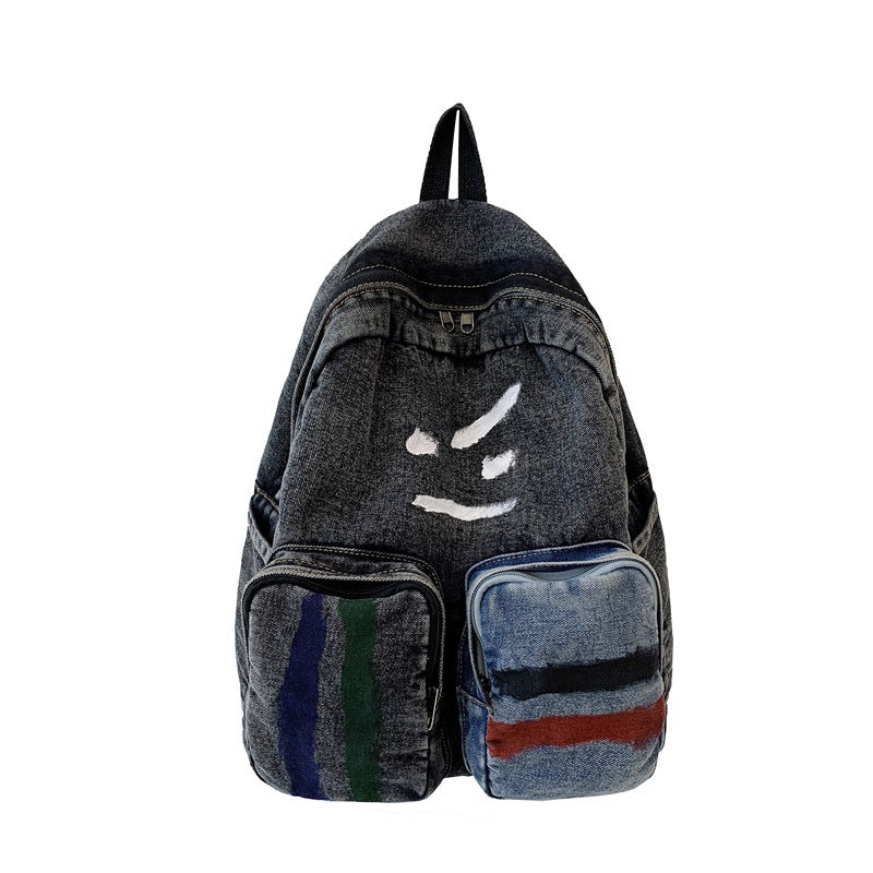 Artistic Denim Backpack Calm Wears