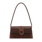 Crocodile Patterned Chain Strap Handbag