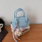 Women's mini handbag with removable teddy keychain
