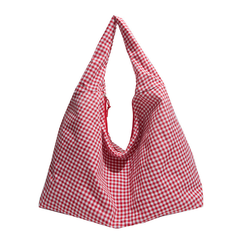 WoGingham Print Slouchy Shoulder Bag