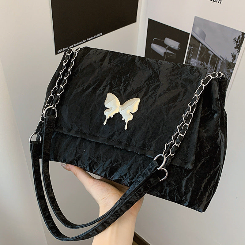 Chic Butterfly Accent Slouchy Handbag