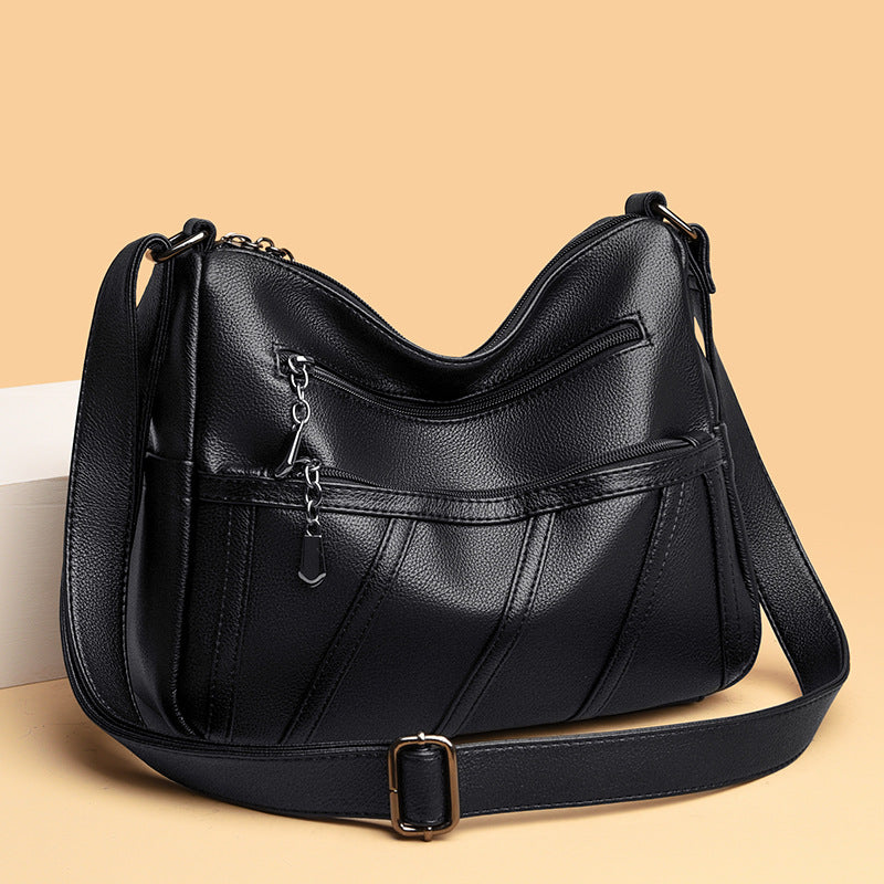 Elegant Zip-Detail Shoulder Bag