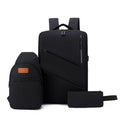 Multi-Compartment Sleek Backpack Set Calm Wears