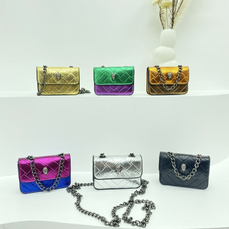 Women's mini glove bag with braided chain strap