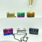 Women's mini glove bag with braided chain strap