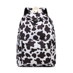 Stylish Cow Print Backpack and Accessory Set