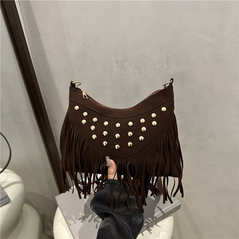Bohemian Fringe Detail Crossbody Bag