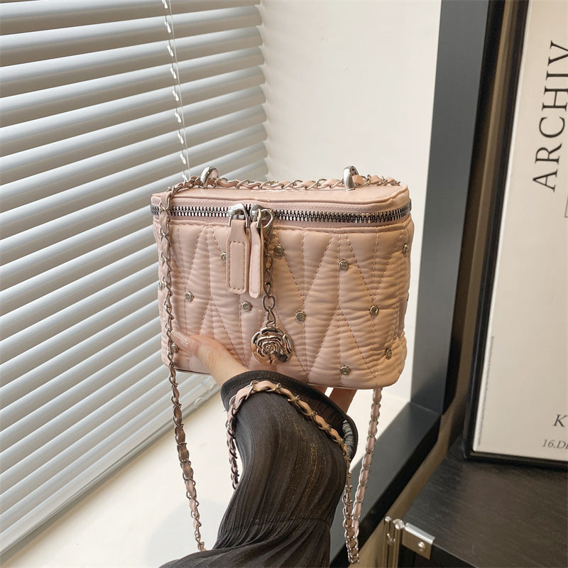 Women's mini handbag with elegant quilting and chain pendant-https://detail.1688.com/offer/960749839451.html-Calm Wears-Rosa-nothing-Calm Wears