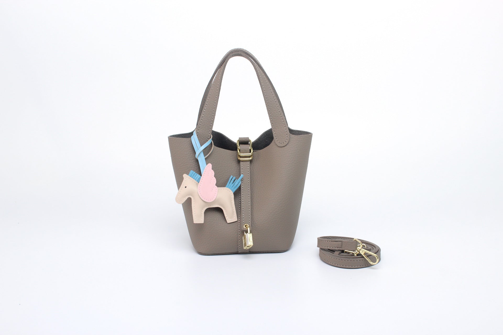 Women's hobo bag with removable mini organizer and charming animal pendant-https://detail.1688.com/offer/1006733368163.html-Calm Wears-Gray-Size: One size-Calm Wears
