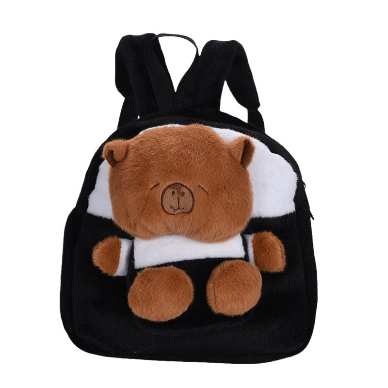 Plush backpack with animal cuddly motif