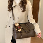 Women's fashionable shoulder bag with charming pendant-https://detail.1688.com/offer/1003905987892.html-Calm Wears-Braun-Size: With pendant-Calm Wears