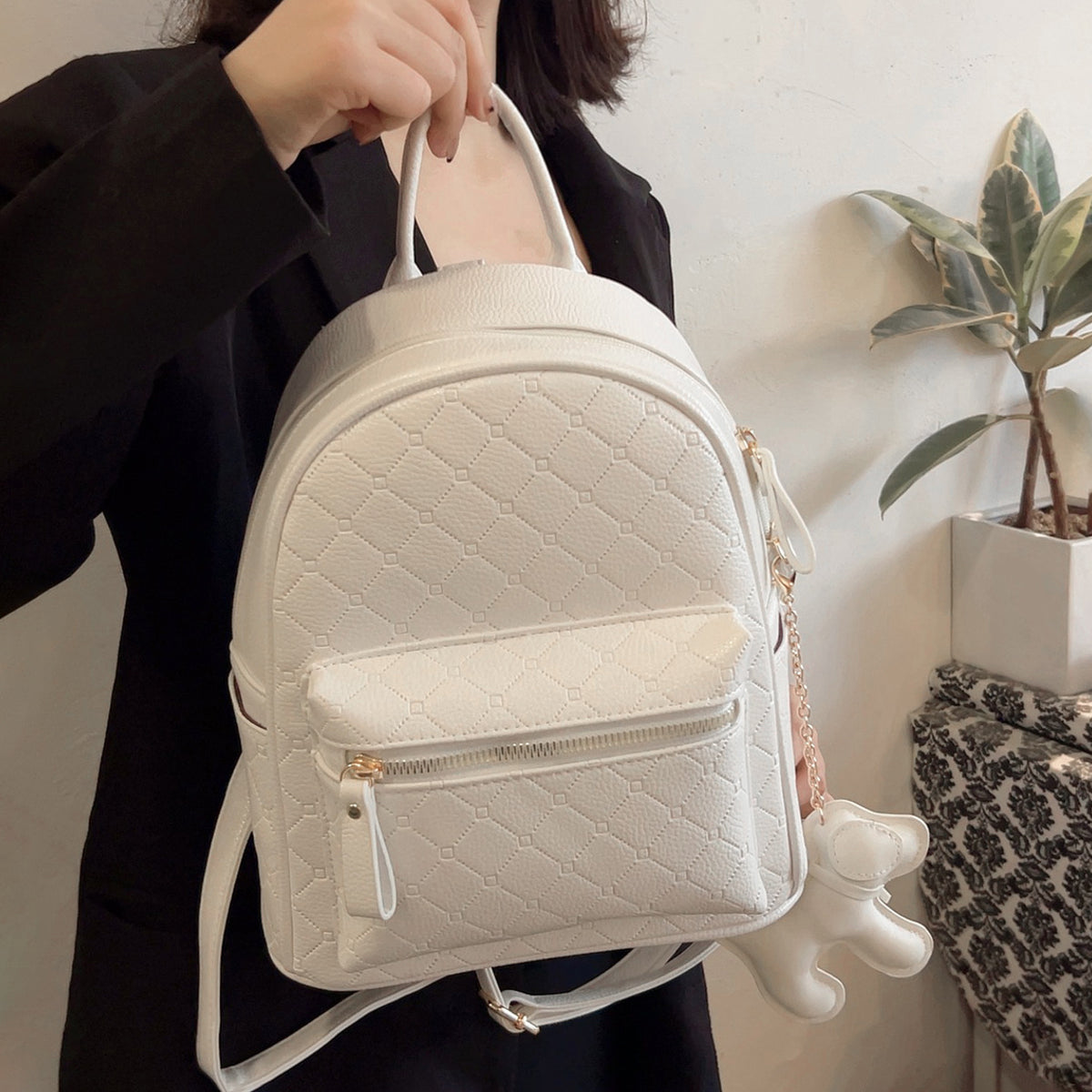 Stylish Textured Mini Backpack