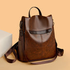 Versatile Structured Leather Backpack