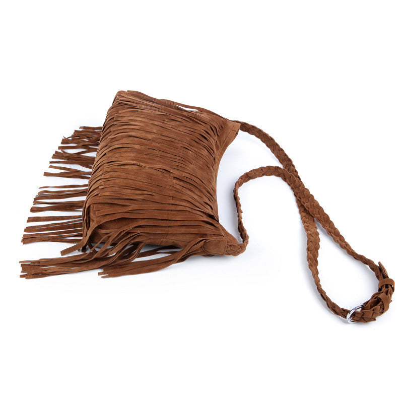Stylish Fringe Suede Crossbody Bag