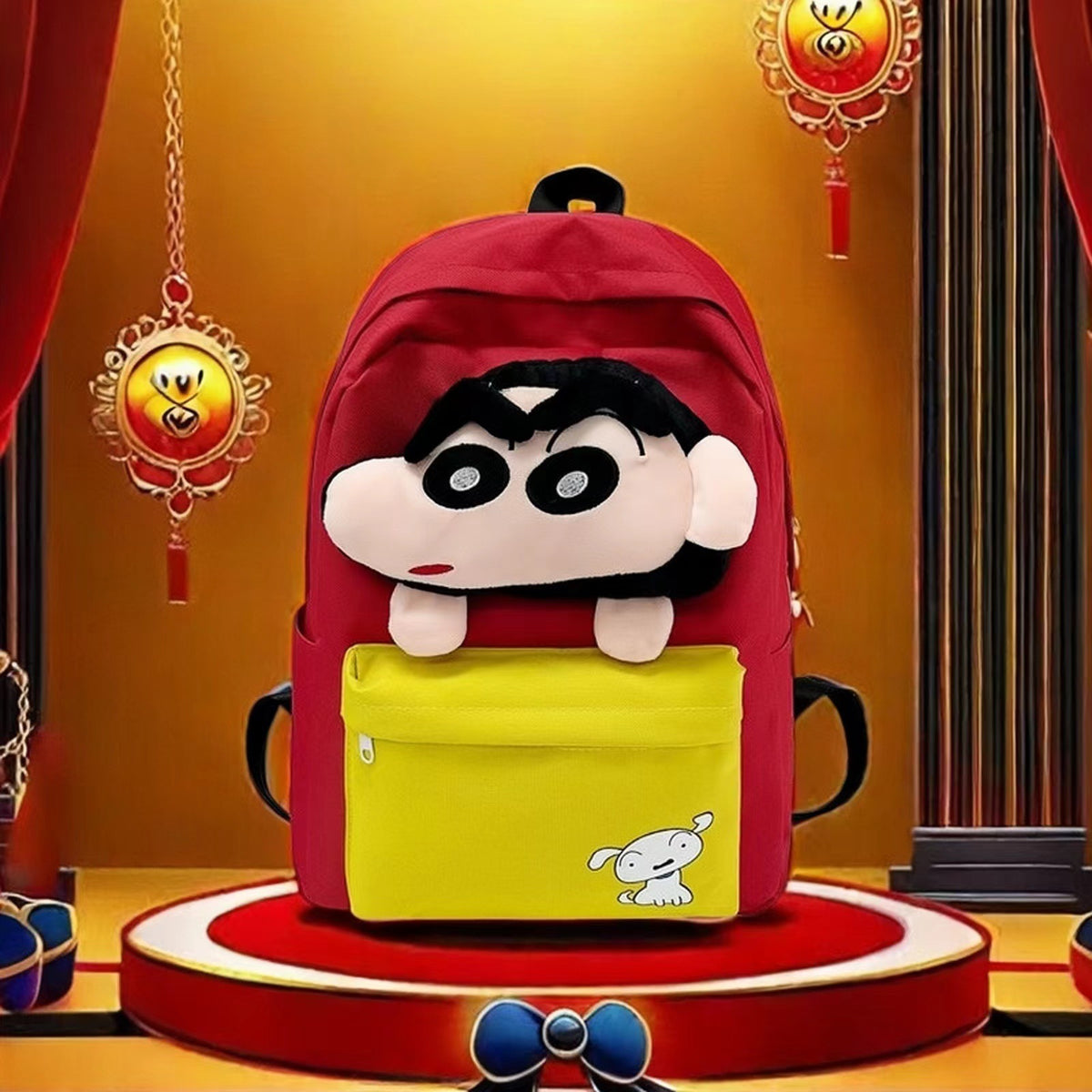 Plush backpack with character design