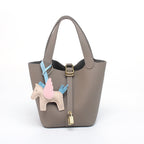 Women's hobo bag with removable mini organizer and charming animal pendant
