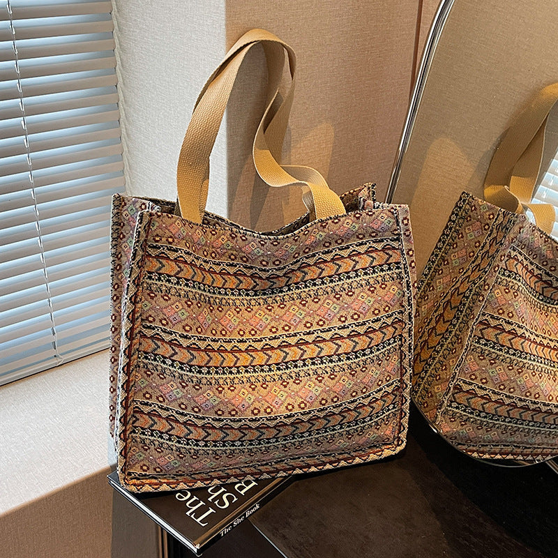 Women's shopping bag with artistic ethnic pattern-https://detail.1688.com/offer/921041996592.html-Calm Wears-Beige-nothing-Calm Wears