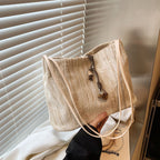 Chic Textured Handheld Tote Bag