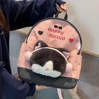 Backpack with Cute Plush Toy and Charming Design