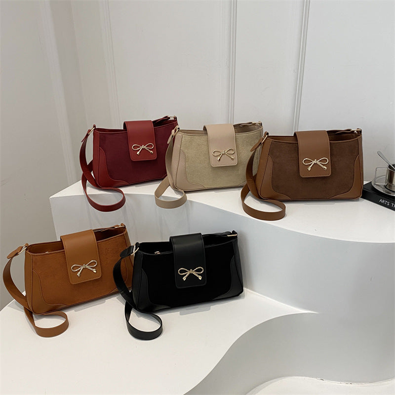 Stylish Faux Suede Handbag