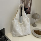 Elegant Lace-Trimmed Shoulder Bag