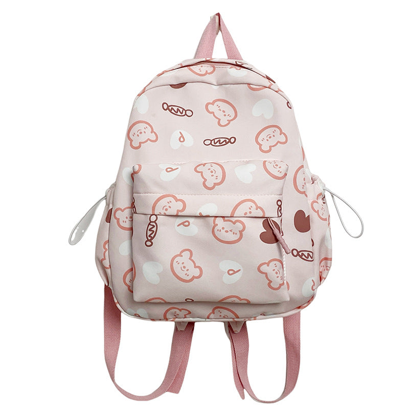 Cute Character Print School Backpack