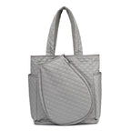 Quilted Multi-Pocket Tote Bag