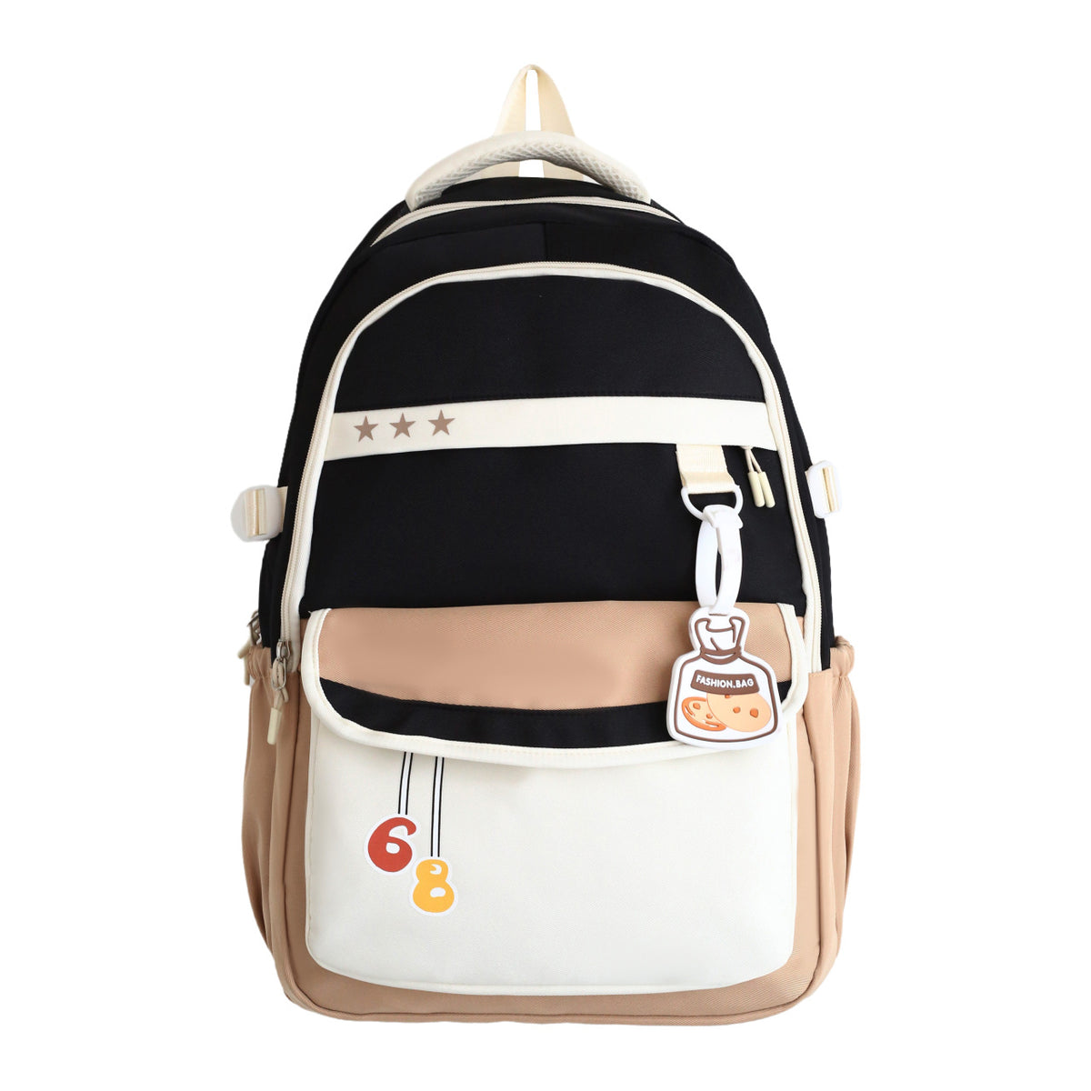Leisure backpack with practical compartments