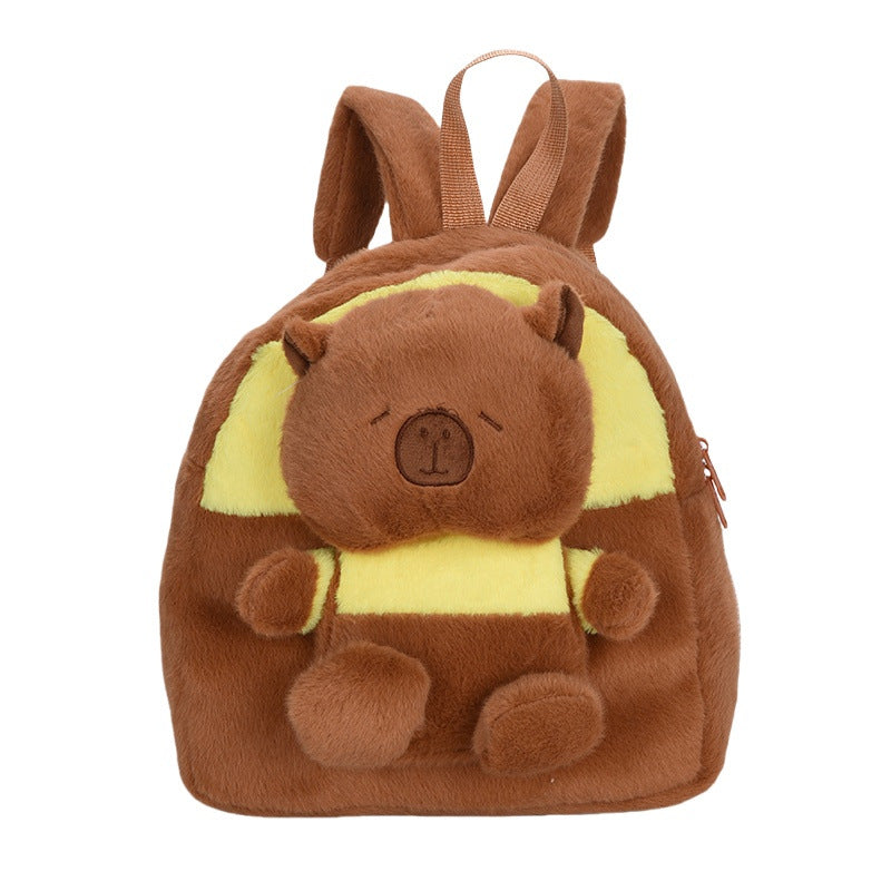 Plush backpack with animal cuddly motif
