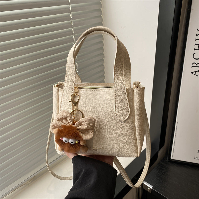 Women’s mini bag with playful animal pendant-https://detail.1688.com/offer/916632909707.html-Calm Wears-White-Size: With pendant-Calm Wears