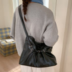 Women's shoulder bag made of high-quality synthetic leather with adjustable drawstring-https://detail.1688.com/offer/1032927466117.html-Calm Wears-Braun-nothing-Calm Wears