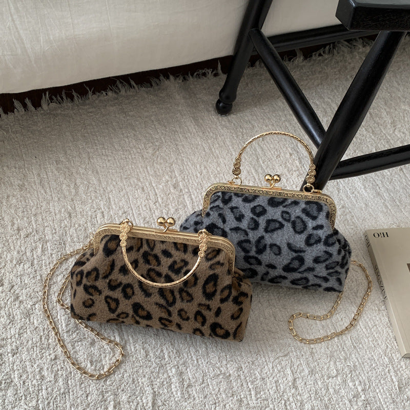 WoElegant Leopard Print Evening Handbag