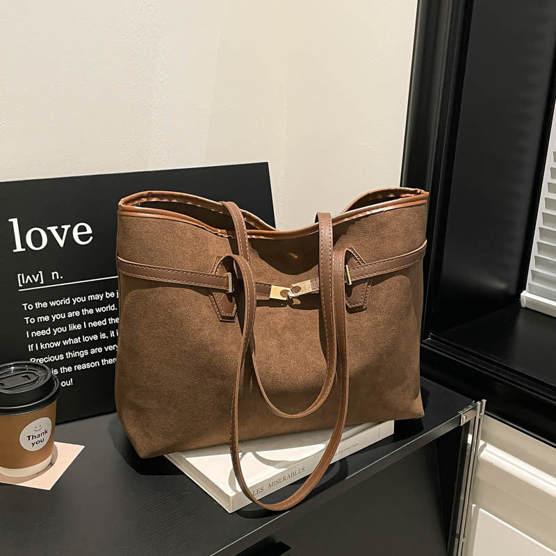 Women versatile tote bag made of soft suede-https://detail.1688.com/offer/1030214569567.html-Calm Wears-Coffee-nothing-Calm Wears